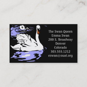 Business Cards Victorian Woodcut Swans