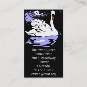 Business Cards Victorian Woodcut Swans