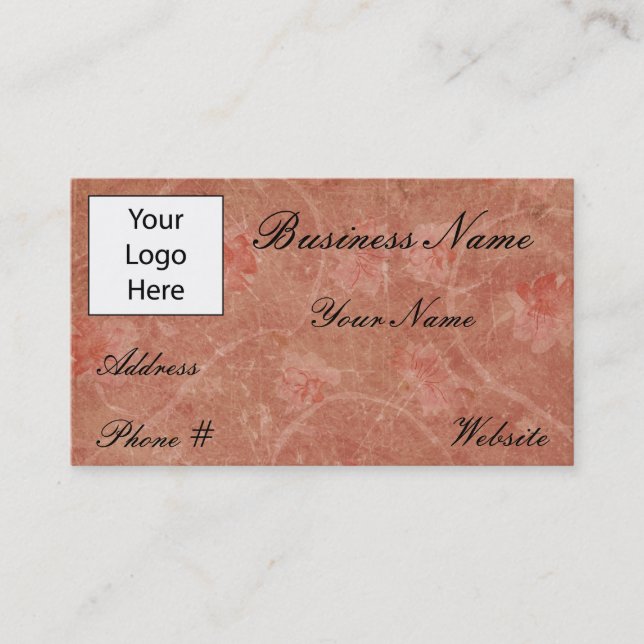 Business Cards - Vintage Flower Design (Front)