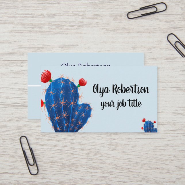 Business Cards with cute cactuses (Front/Back In Situ)