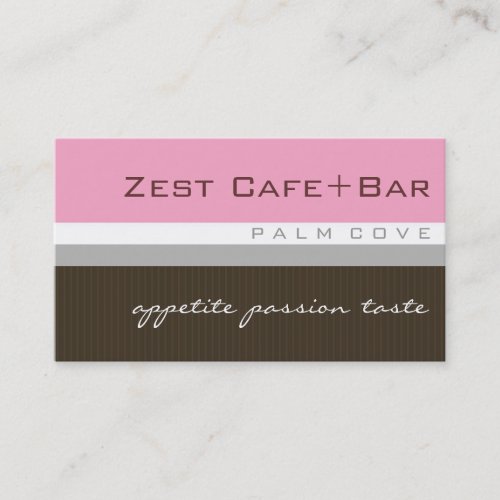 business cards > zest [baby pink+chocolate]