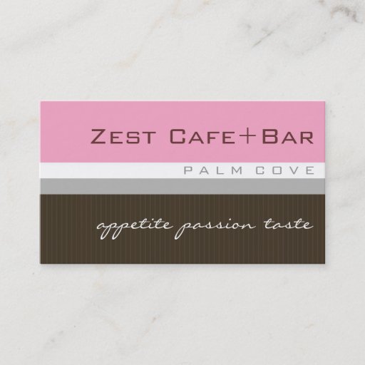 Customizable business cards > zest [baby pink+chocolate]