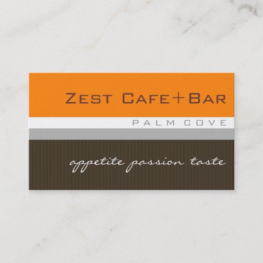 Customizable business cards > zest [citrus orange+chocolate]