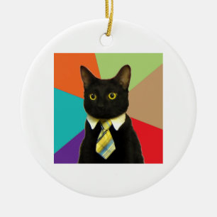 Business Cat Advice Animal Meme Ceramic Ornament