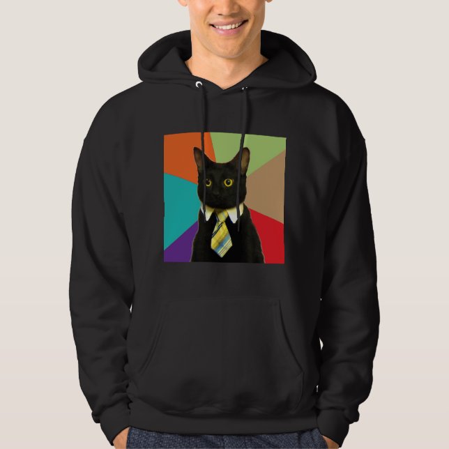 Business Cat Advice Animal Meme Hoodie (Front)