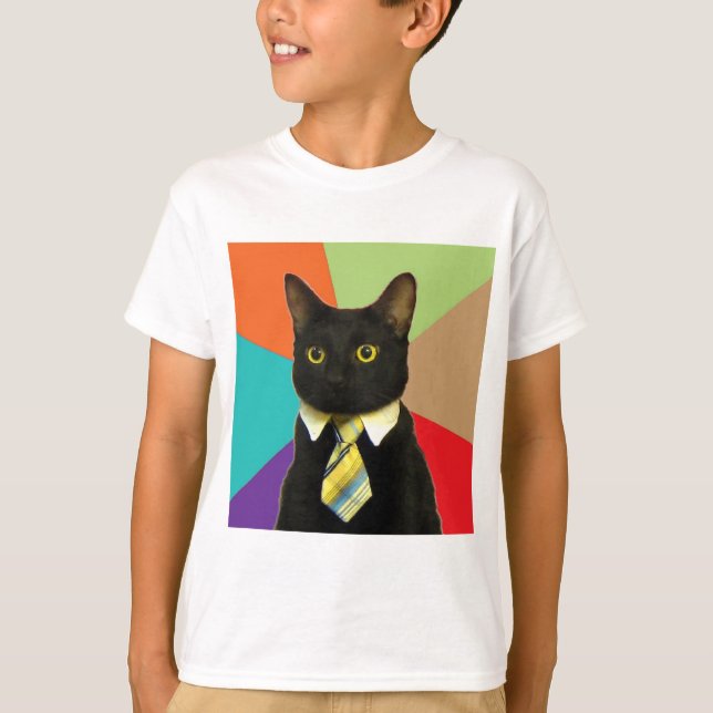 Business Cat Advice Animal Meme T-Shirt (Front)