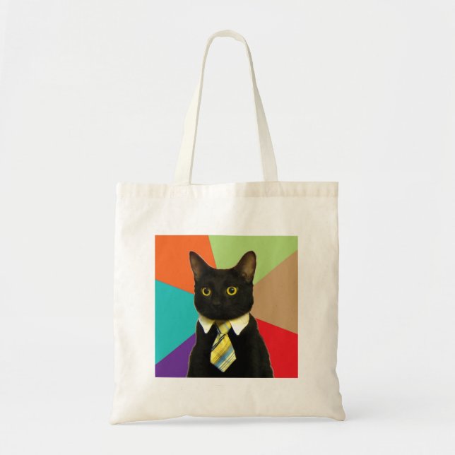 Business Cat Advice Animal Meme Tote Bag (Front)