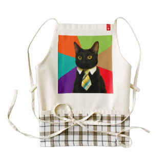 business cat - black cat zazzle HEART apron