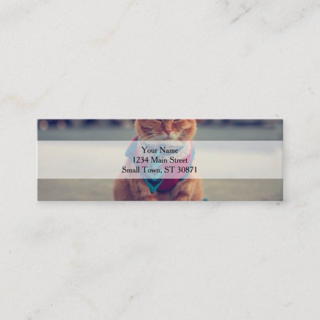 Business Cat with tie Mini Business Card (Front)