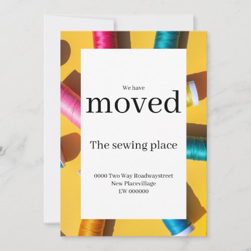 Business change address alterations sewing move announcement