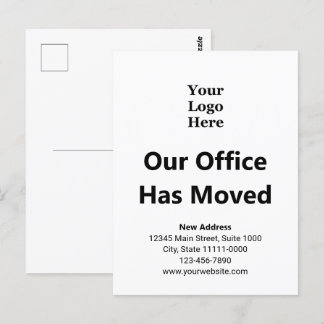 Business Change of Address Black and White  Postcard