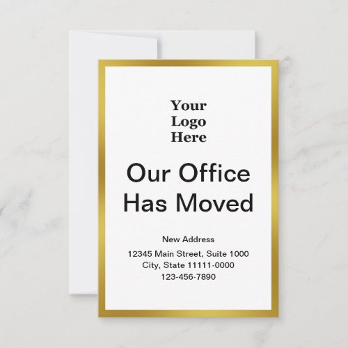 Business Change of Address Gold and White Template