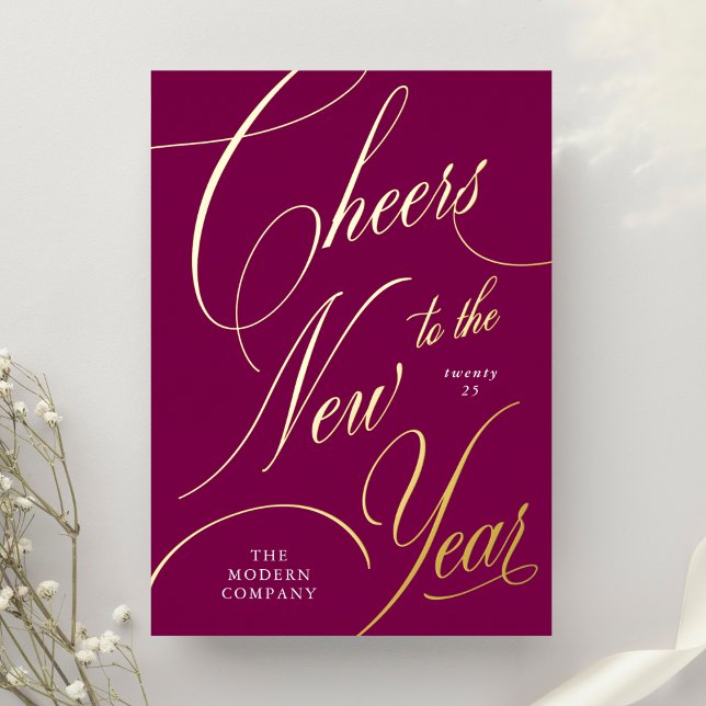 Business Cheers to the New Year Foil Holiday Card (Creator Uploaded)
