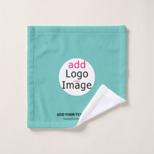 Business Chic Customizable Add Logo Fresh Mint Wash Cloth