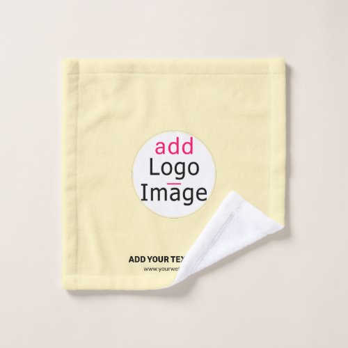 Business Chic Customizable Add Your Logo Vanilla  Wash Cloth