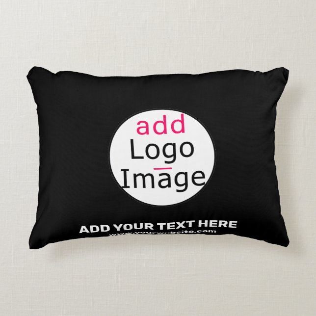 Business Chic Customizable Black White Accent Pillow (Front)