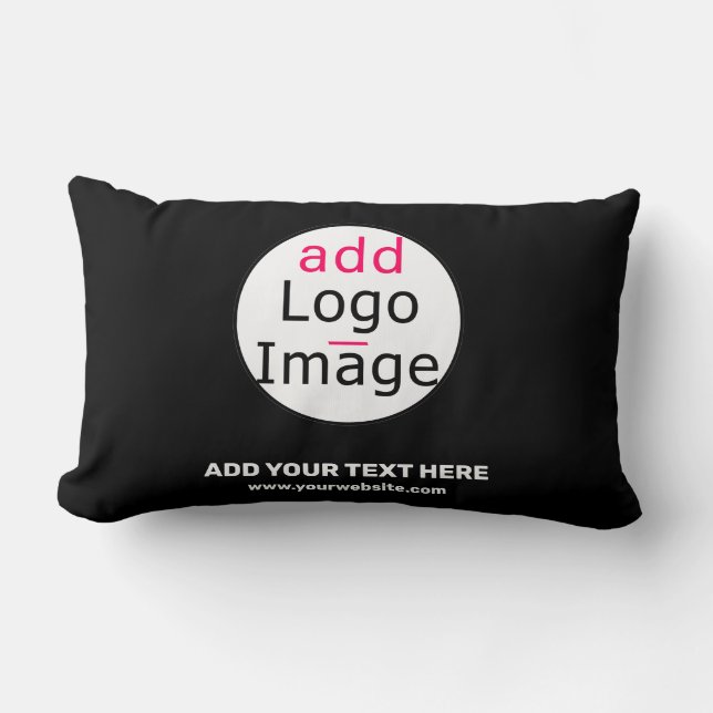 Business Chic Customizable Black White Lumbar Pillow (Front)