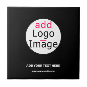 Business Chic Customizable Black White Minimal Ceramic Tile
