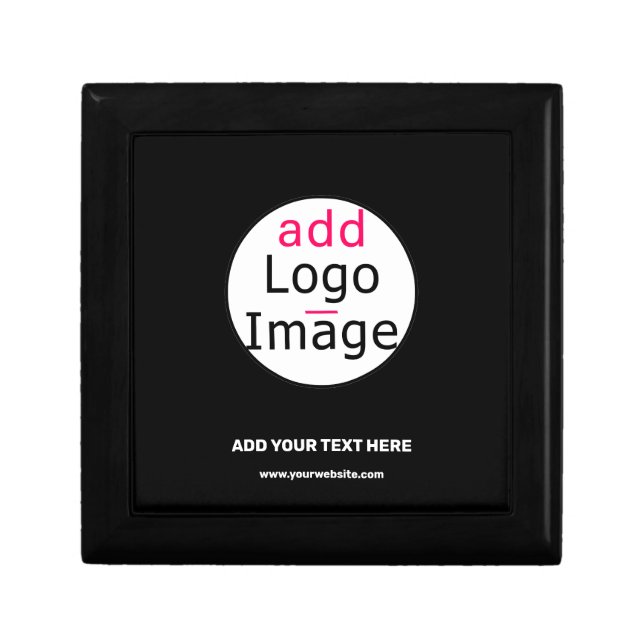 Business Chic Customizable Black White Minimal Gift Box (Front)