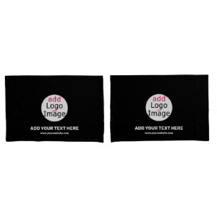 Business Chic Customizable Brand Black Pillow Case