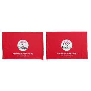 Business Chic Customizable Brand Red Pillow Case