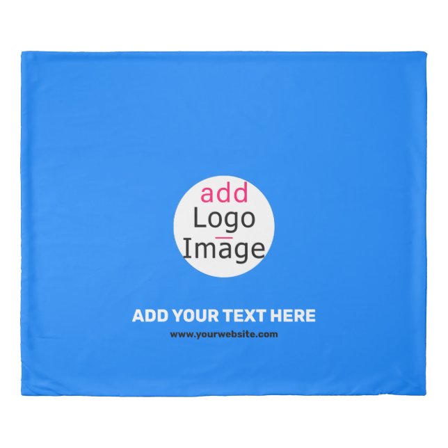 Business Chic Customizable Brand Ultramarine Blue Duvet Cover (Front)