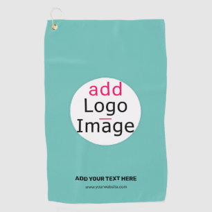 Business Chic Customizable Logo Fresh Mint Green Golf Towel