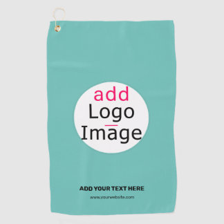 Business Chic Customizable Logo Fresh Mint Green Golf Towel