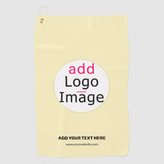 Business Chic Customizable Logo Vanilla Yellow Golf Towel