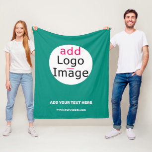 Business Chic Customizable Minimal Emerald Green Fleece Blanket