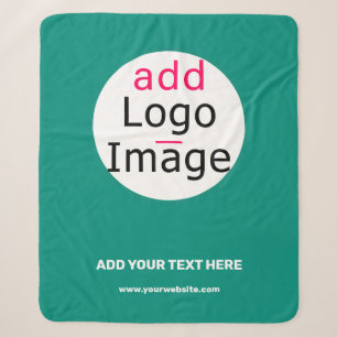 Business Chic Customizable Minimal Emerald Green Sherpa Blanket