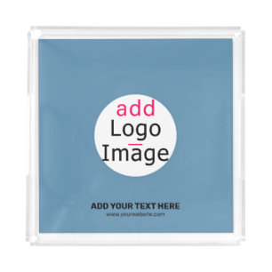 Business Chic Promo Customizable Dusty Blue Acrylic Tray