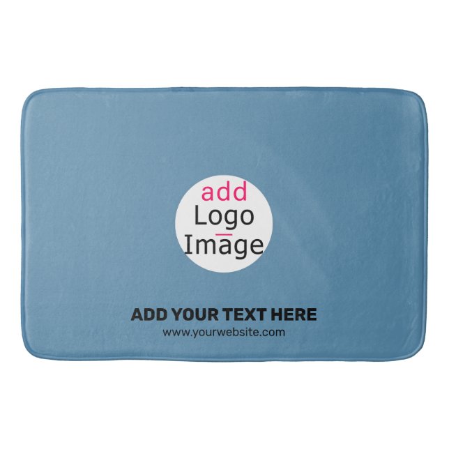 Business Chic Promo Customizable Dusty Blue Bath Mat (Front)
