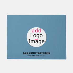 Business Chic Promo Customizable Dusty Blue Doormat