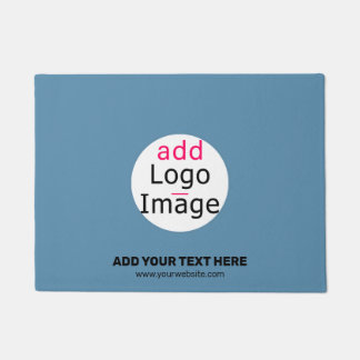 Business Chic Promo Customizable Dusty Blue Doormat