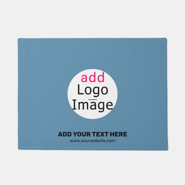 Business Chic Promo Customizable Dusty Blue Doormat (Front)