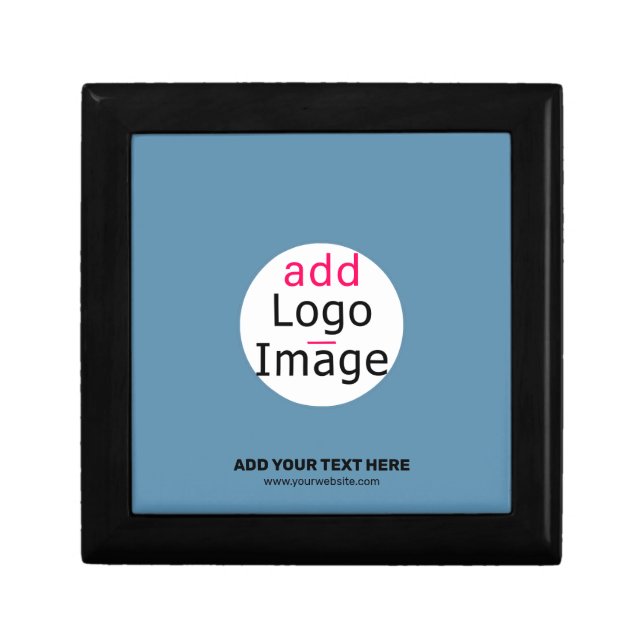 Business Chic Promo Customizable Dusty Blue Gift Box (Front)