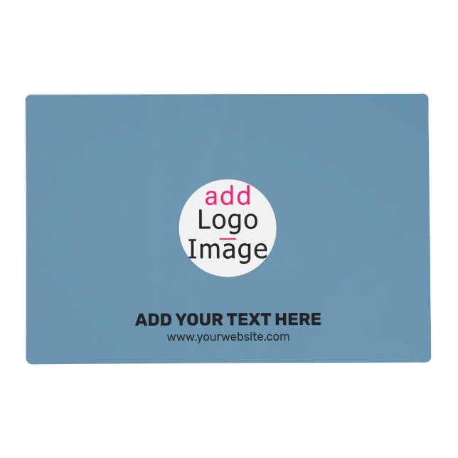 Business Chic Promo Customizable Dusty Blue Placemat (Front)
