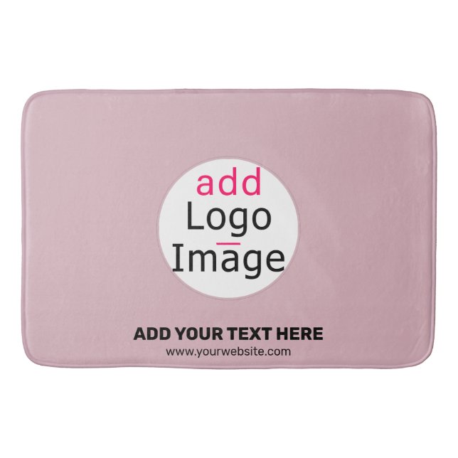 Business Chic Promo Customizable Dusty Rose Pink Bath Mat (Front)