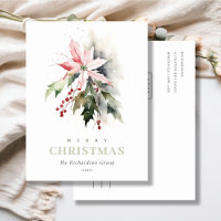 Business Christmas Berry Poinsettia Corporate Logo