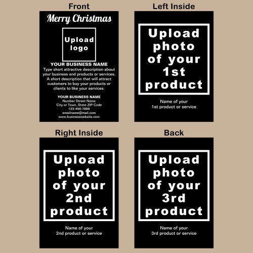 Business Christmas Black Folded Greeting Card