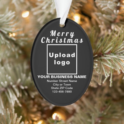 Business Christmas Black Oval Acrylic Ornament