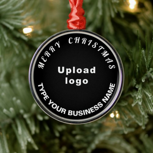 Business Christmas Black Round Ornament