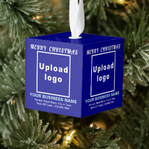 Business Christmas Blue Cube Ornament