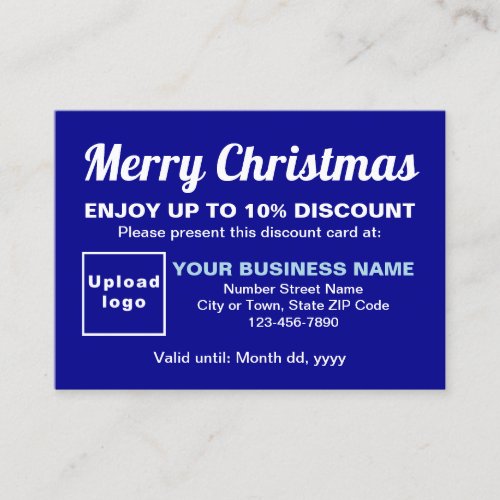 Business Christmas Blue Discount Card