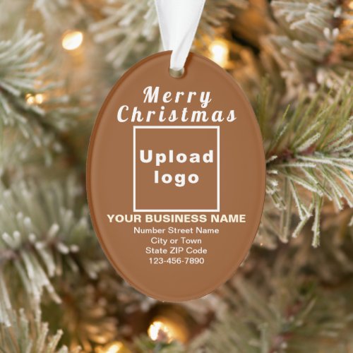 Business Christmas Brown Oval Acrylic Ornament