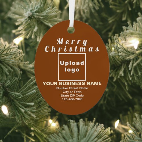 Business Christmas Brown Oval Metal Ornament