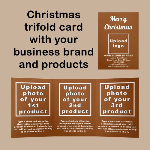 Business Christmas Brown Trifold Card