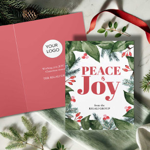 Business Christmas Cards Watercolor Botanicals