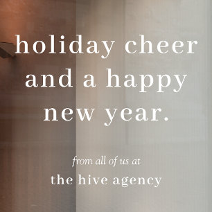 Business Christmas   Company Holiday Greeting Window Cling